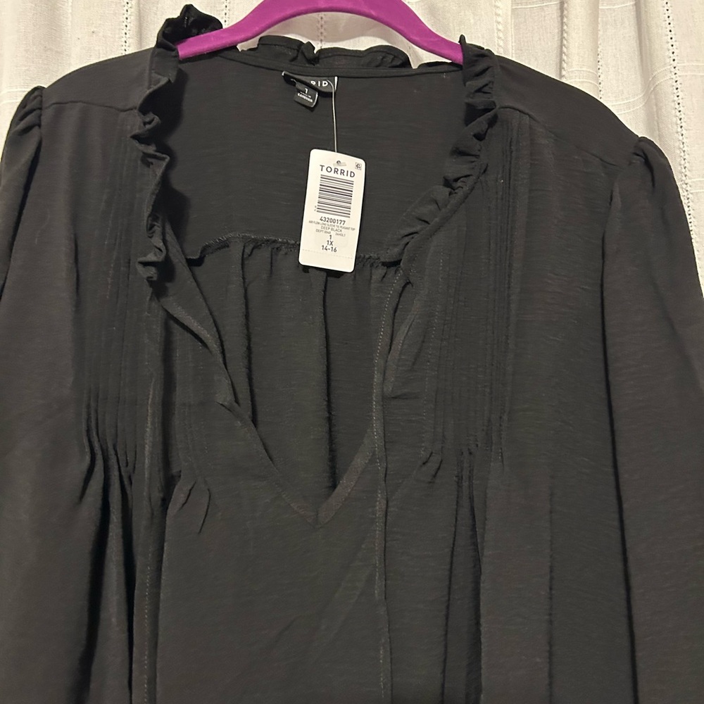 Torrid Black Ruffle Blouse - Picture 2 of 13